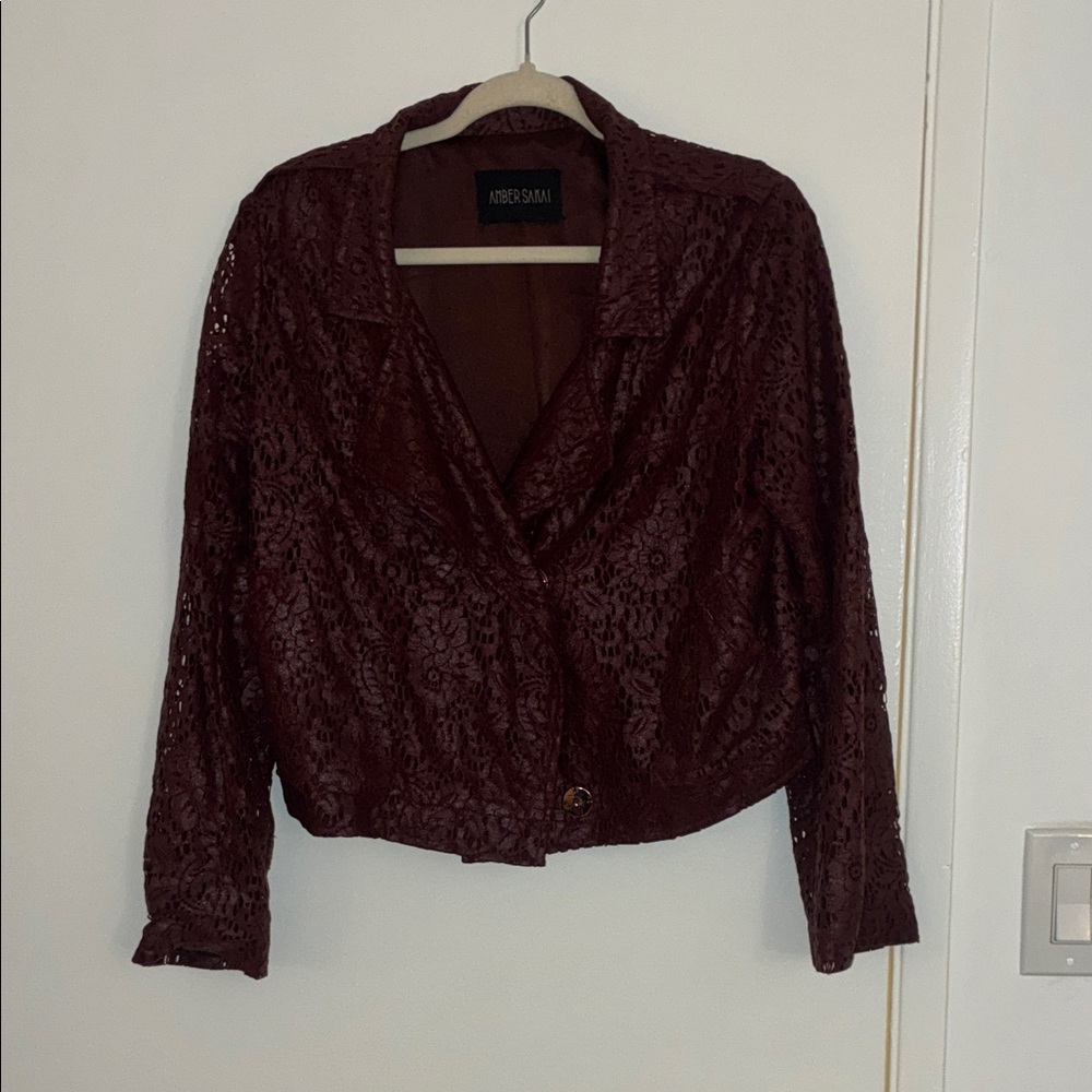 Andres Sarda Burgundy Lace Jacket